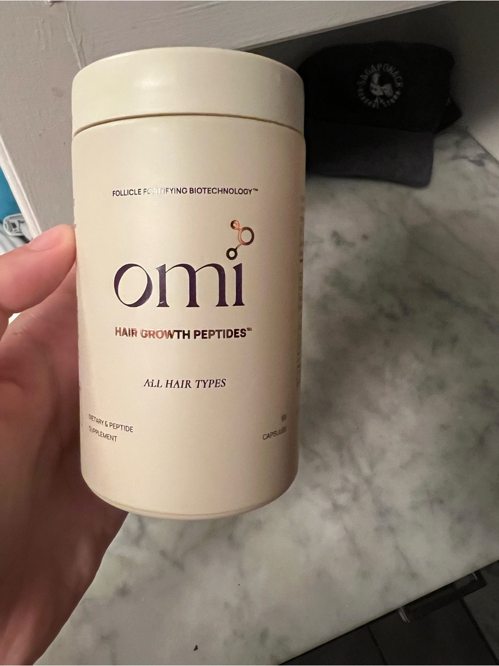 omi Hair Growth Peptides Supplement - Cream Bottle